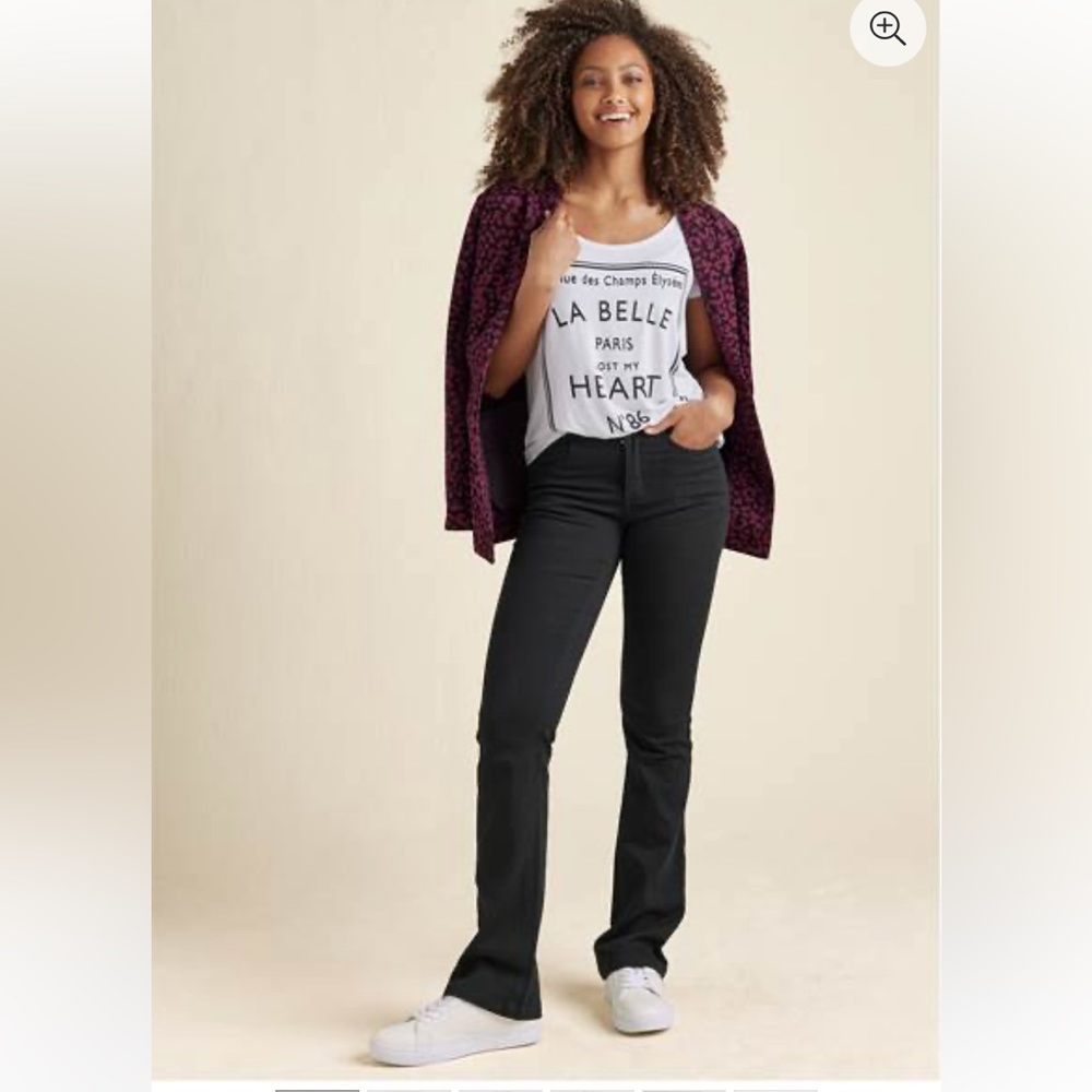 VENUS bootcut mid rise black jeans